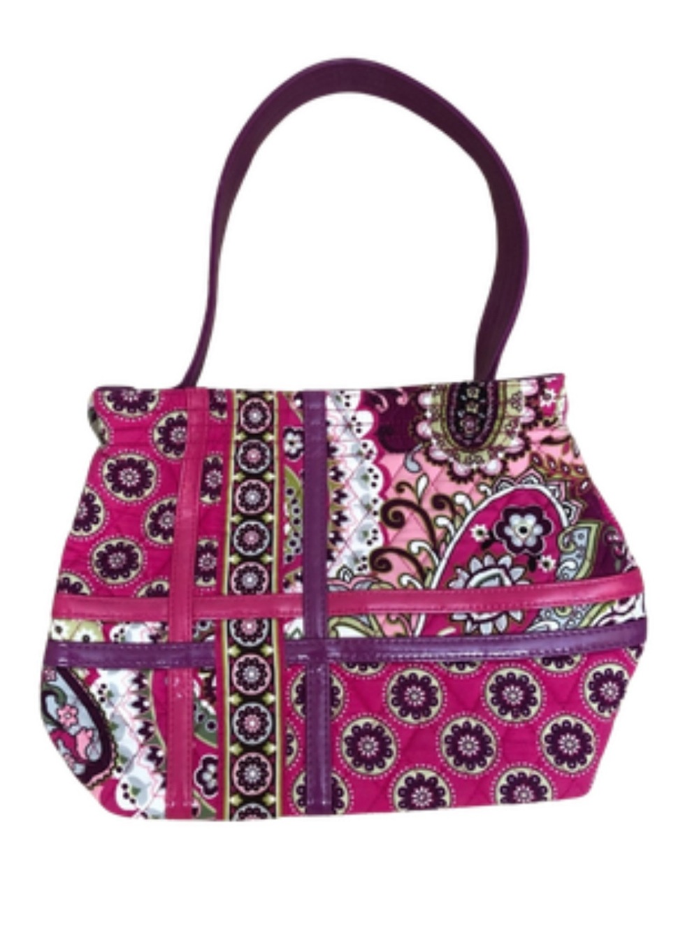 Vera Bradley “Magenta Medallion” Pink/Purple Shoulder Bag Patent Leather Trim